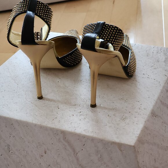 Vintage Roberto Cavalli Studded Ankle Strap heels sz 39 - Picture 6 of 11